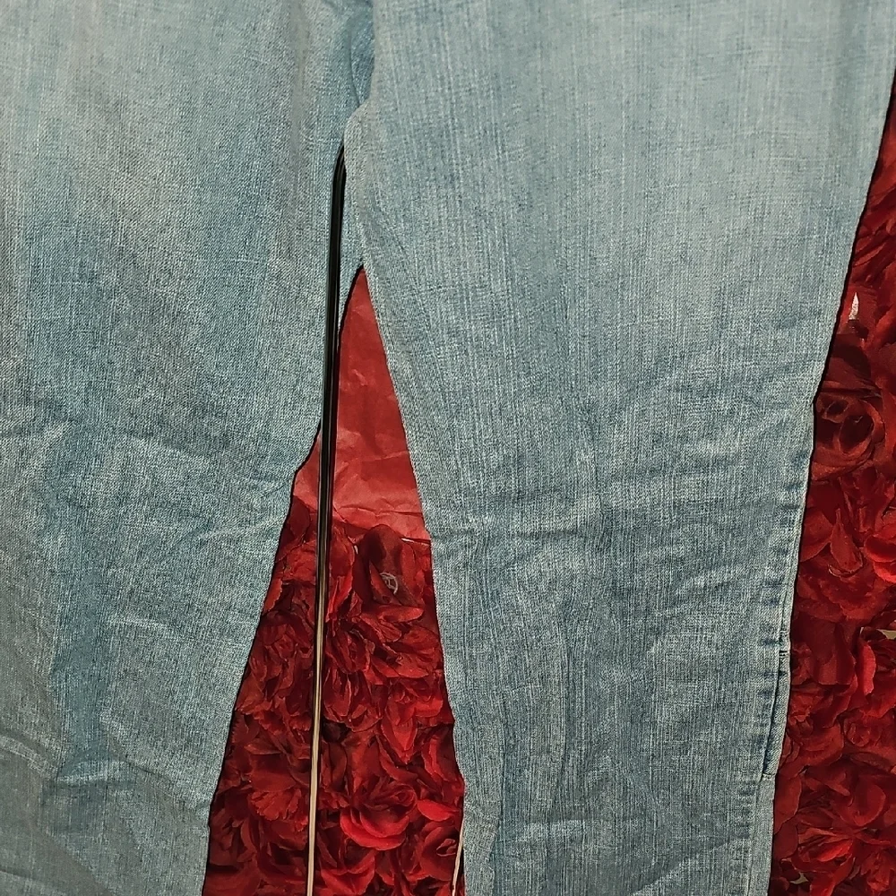 Justice Girls Light Blue Denim Patchwork Jeans Size 16½